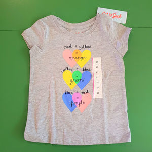 NWT Cat & Jack Color Hearts Tee 3T
